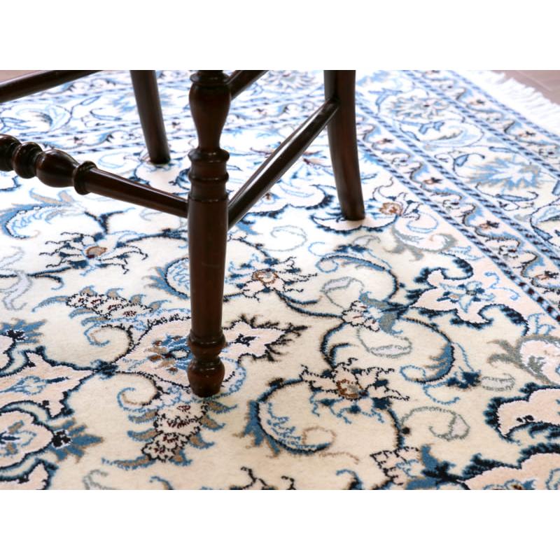 ペルシャ絨毯　ナイン産 12L 195x148cm アイボリー 花のアラベスク |  | 15