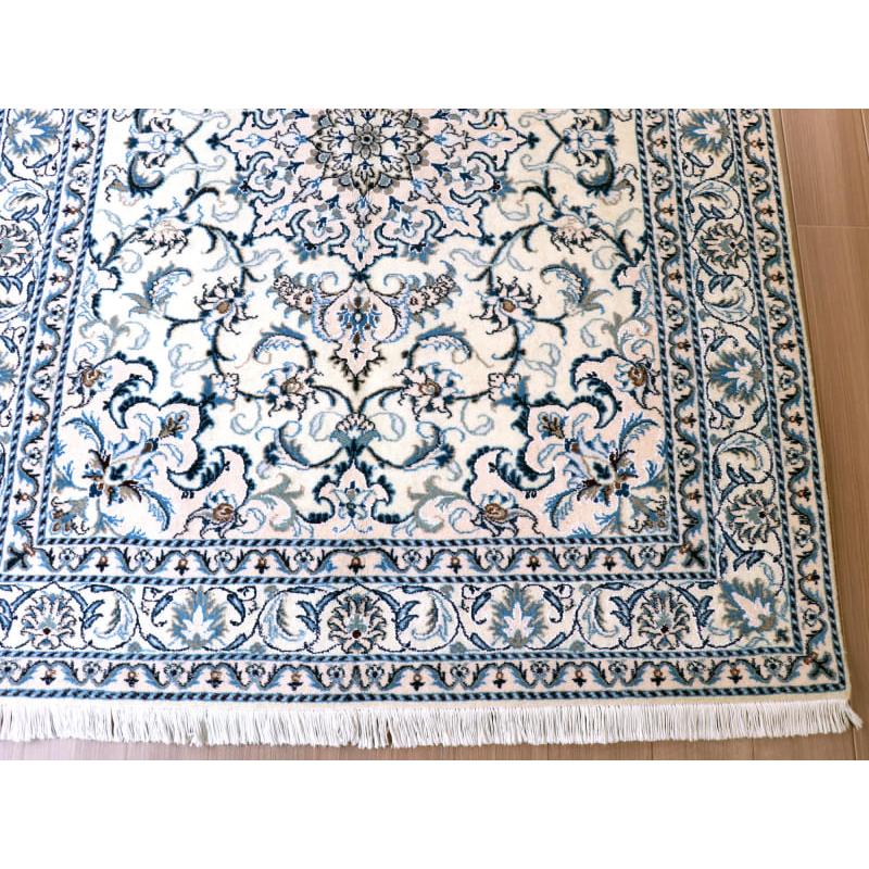ペルシャ絨毯　ナイン産 12L 195x148cm アイボリー 花のアラベスク |  | 03