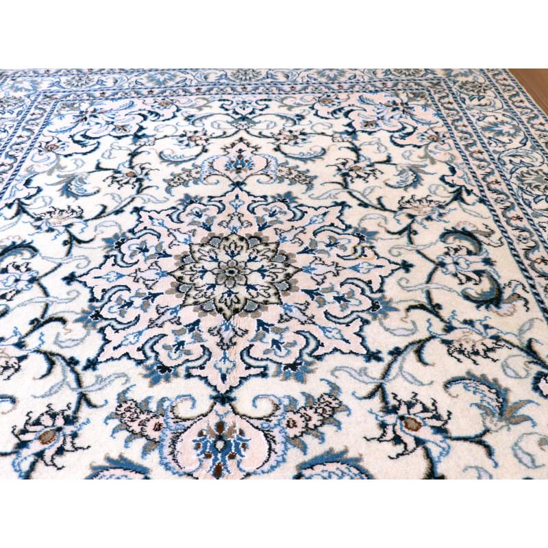 ペルシャ絨毯　ナイン産 12L 195x148cm アイボリー 花のアラベスク |  | 04