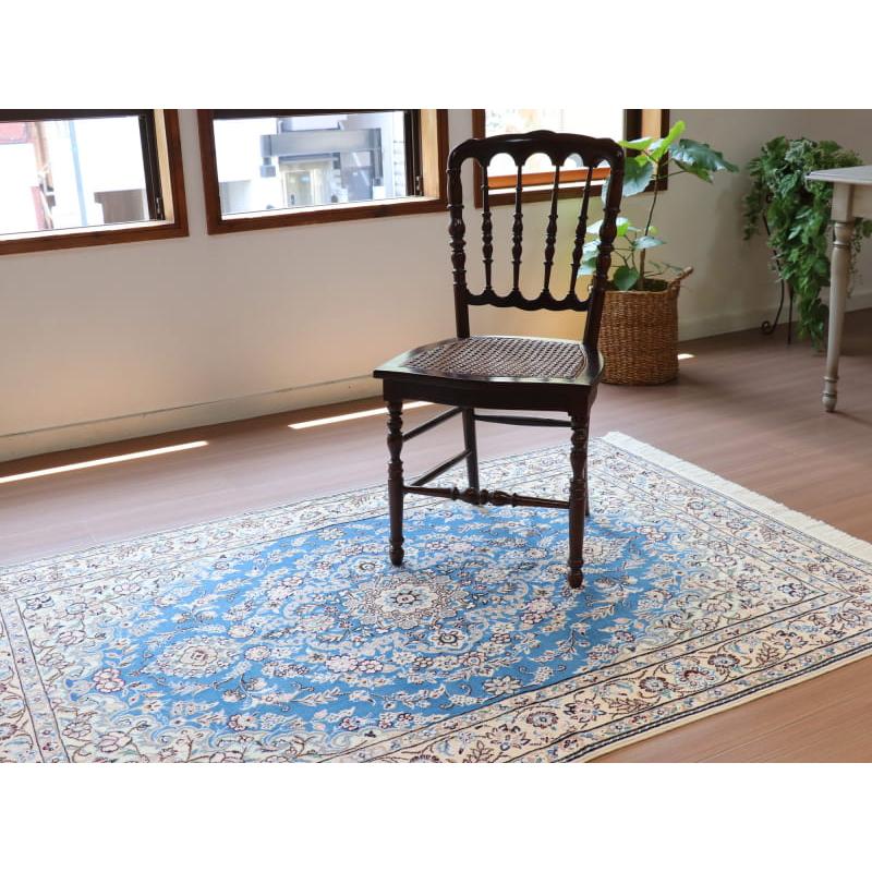 ペルシャ絨毯　ナイン産 9L 185x124cm ブルーのメダリオン |  | 16