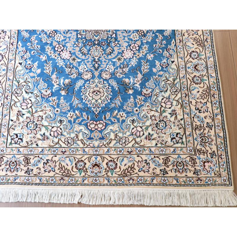 ペルシャ絨毯　ナイン産 9L 185x124cm ブルーのメダリオン |  | 03