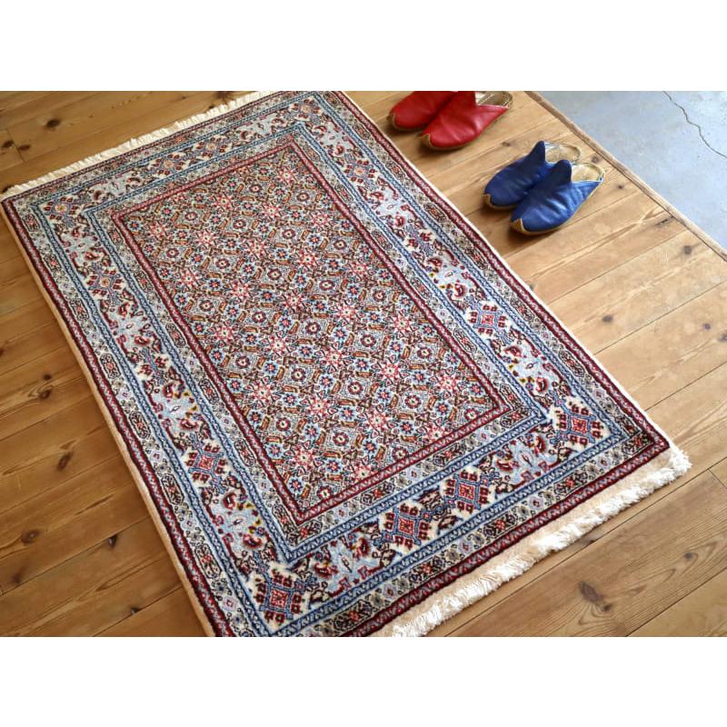 ペルシャ絨毯　ムード　Moud 124x80cm 連なるヘラート文様　水色のボーダー |  | 02