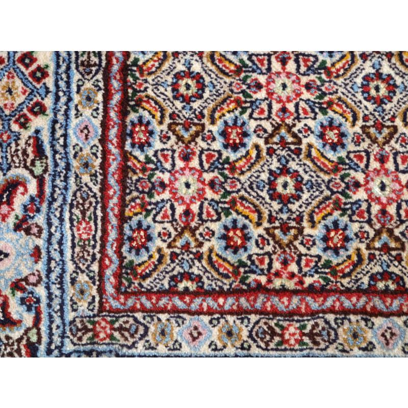 ペルシャ絨毯　ムード　Moud 124x80cm 連なるヘラート文様　水色のボーダー |  | 05