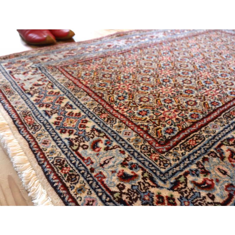 ペルシャ絨毯　ムード　Moud 124x80cm 連なるヘラート文様　水色のボーダー |  | 07