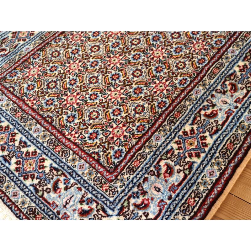 ペルシャ絨毯　ムード　Moud 124x80cm 連なるヘラート文様　水色のボーダー |  | 09