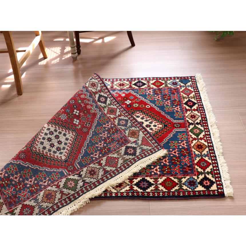 部族絨毯 イラン南部ヤラメ 130x82cm トライバルラグ 細かな爪を持つ3