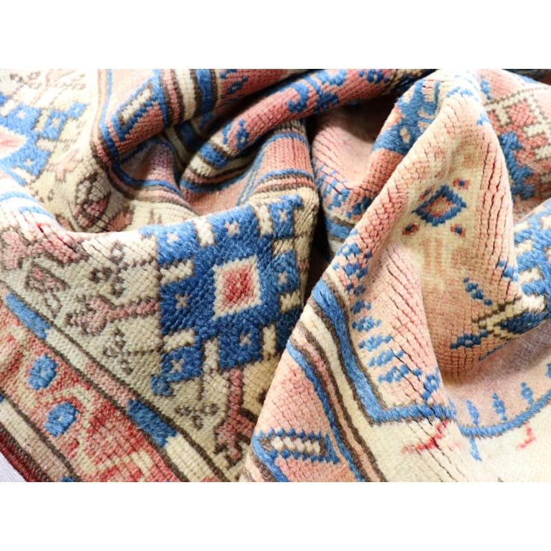トライバルラグ トルコ 187x110cm 手織り絨毯　セッヂャーデ　色褪せたネイビーとレッド |  | 14