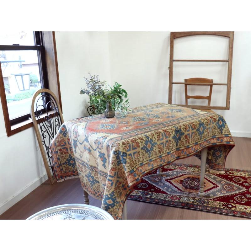 トルコヴィンテージラグ 194×98 小花 ボタニカル シャビー レッド