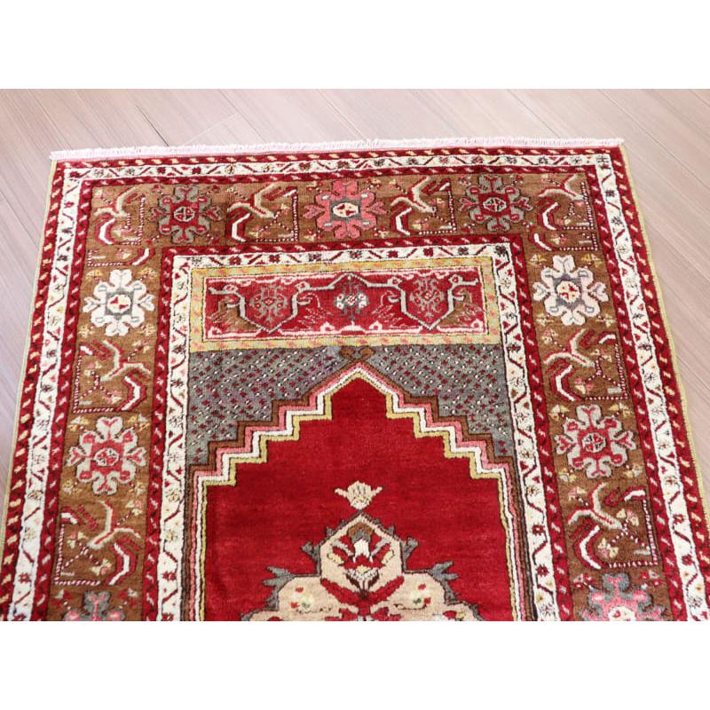 ヴィンテージラグ クルシェヒール セッヂャーデ 165x107cm トルコ 手織り絨毯　赤い六角メダリオン |  | 05