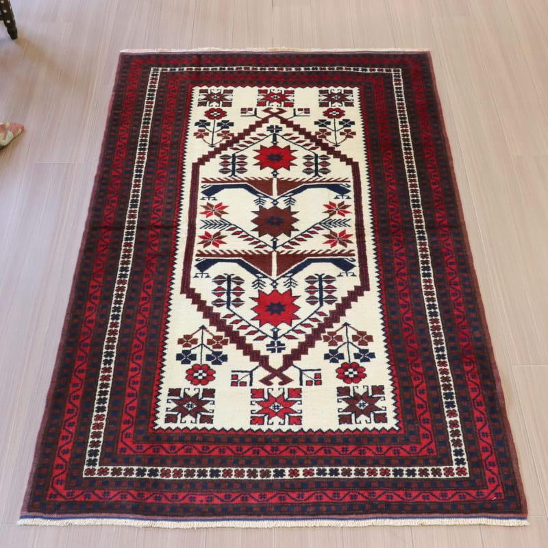 トルコ絨毯 手織りラグ ヤージベディル 179x112cm シンプルな色使い　幾何学モチーフ | 