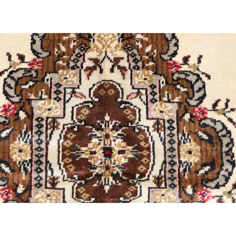 トルコ絨毯　手織りラグ ミラス 174x96cm ブラウン系 花のようなメダリオン |  | 04