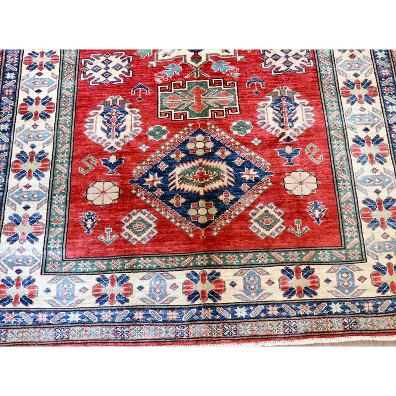 トルコ絨毯 手織りラグ 208x156cm レッド リプロダクト コーカサス地方