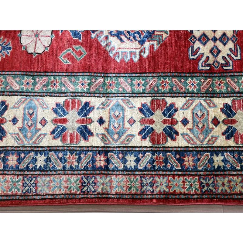 トルコ絨毯 手織りラグ 208x156cm レッド リプロダクト コーカサス地方