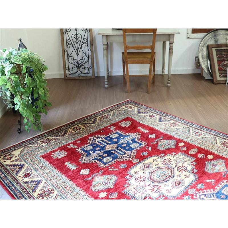 トルコ絨毯 手織りラグ   228x171cm  レッド　リプロダクト　コーカサス地方の伝統柄 | ブランド登録なし | 12