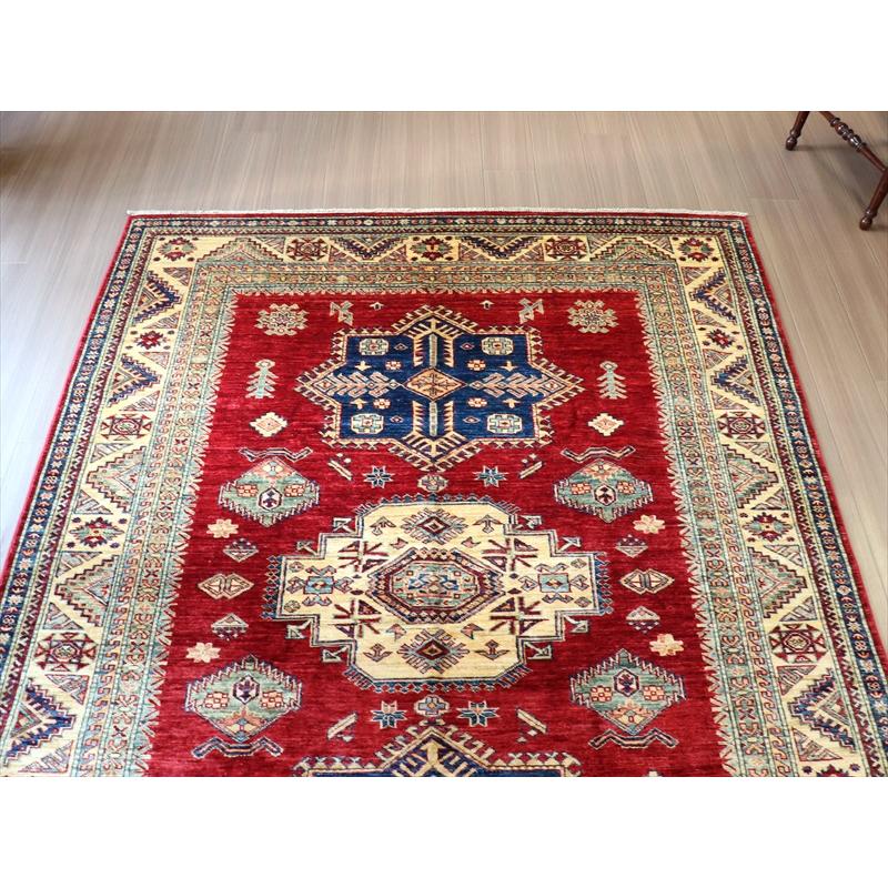 トルコ絨毯 手織りラグ   228x171cm  レッド　リプロダクト　コーカサス地方の伝統柄 | ブランド登録なし | 03