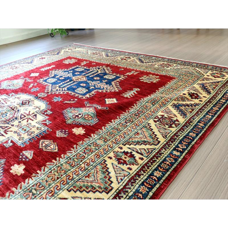 トルコ絨毯 手織りラグ   228x171cm  レッド　リプロダクト　コーカサス地方の伝統柄 | ブランド登録なし | 05