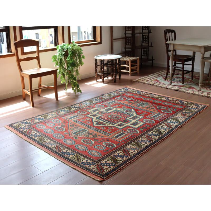 トライバルラグ 手織り絨毯 トルコ 214x144cm チャナッカレ カザックデザイン | ブランド登録なし | 01