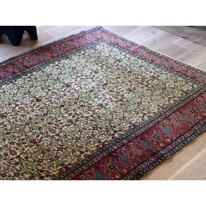 トライバルラグ 手織り絨毯 トルコ 216x149cm カイセリ ベージュ 小花柄 |  | 03