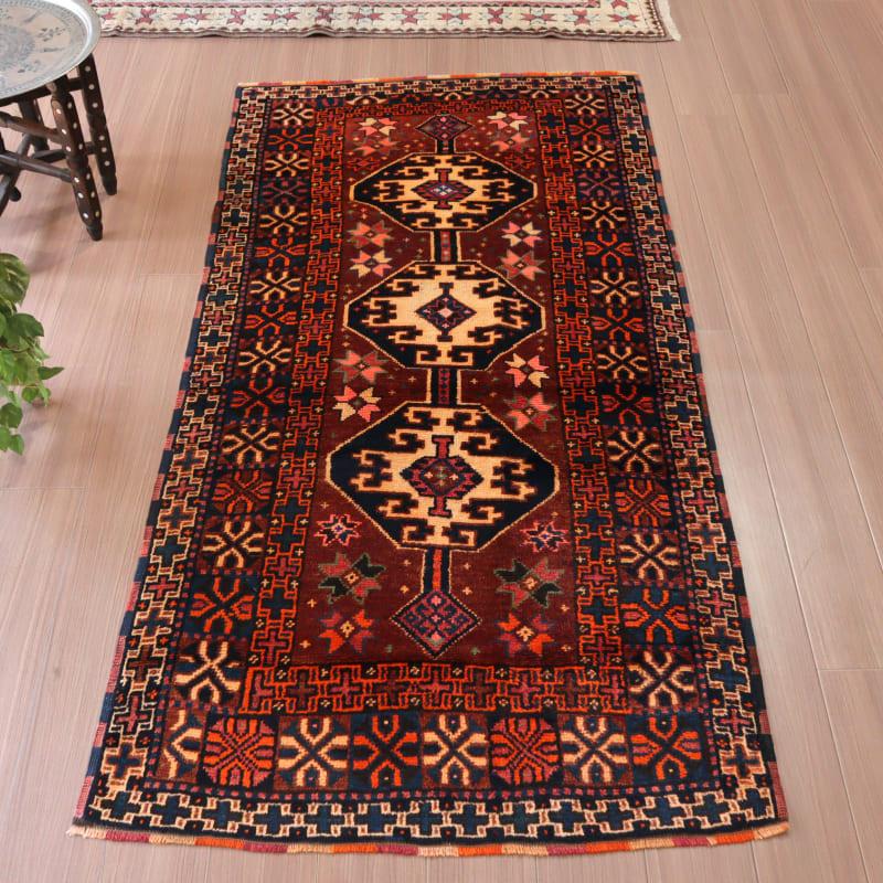 トライバルラグ 手織り絨毯 トルコ 206x100cm ハッキャリ ヘルキ | ブランド登録なし