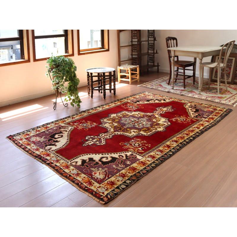 トライバルラグ 手織り絨毯 トルコ 246x155cm コンヤ カラプナル メダリオン | ブランド登録なし | 01