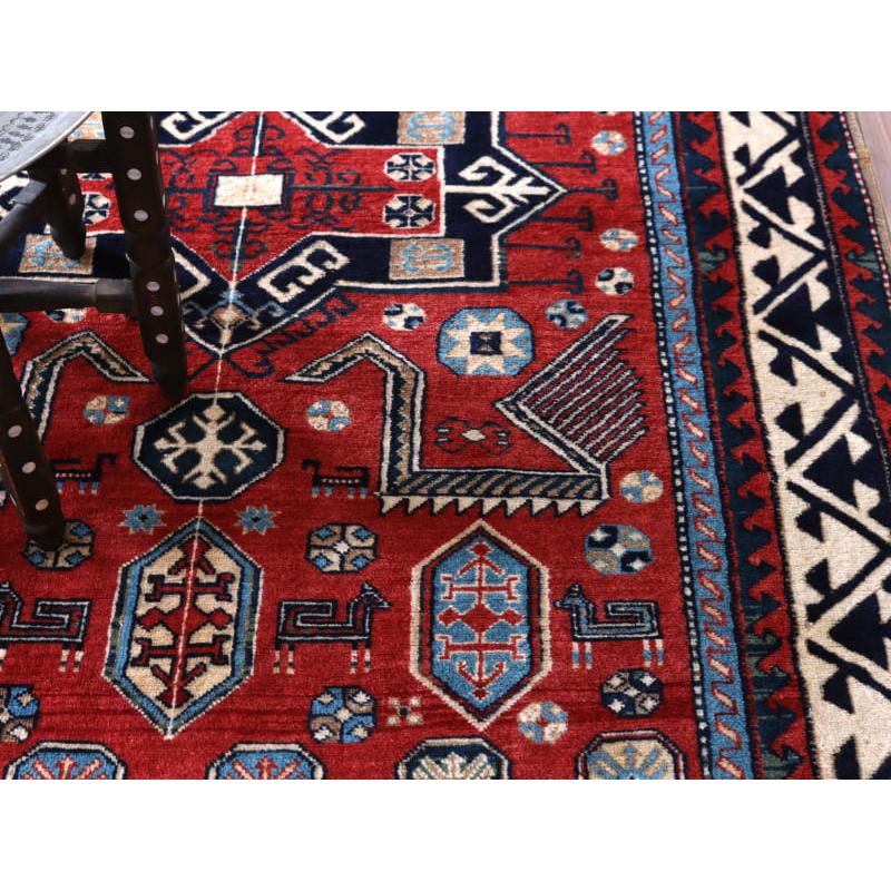 トライバルラグ 手織り絨毯 トルコ 206x136cm チャナッカレ カザック | ブランド登録なし | 06