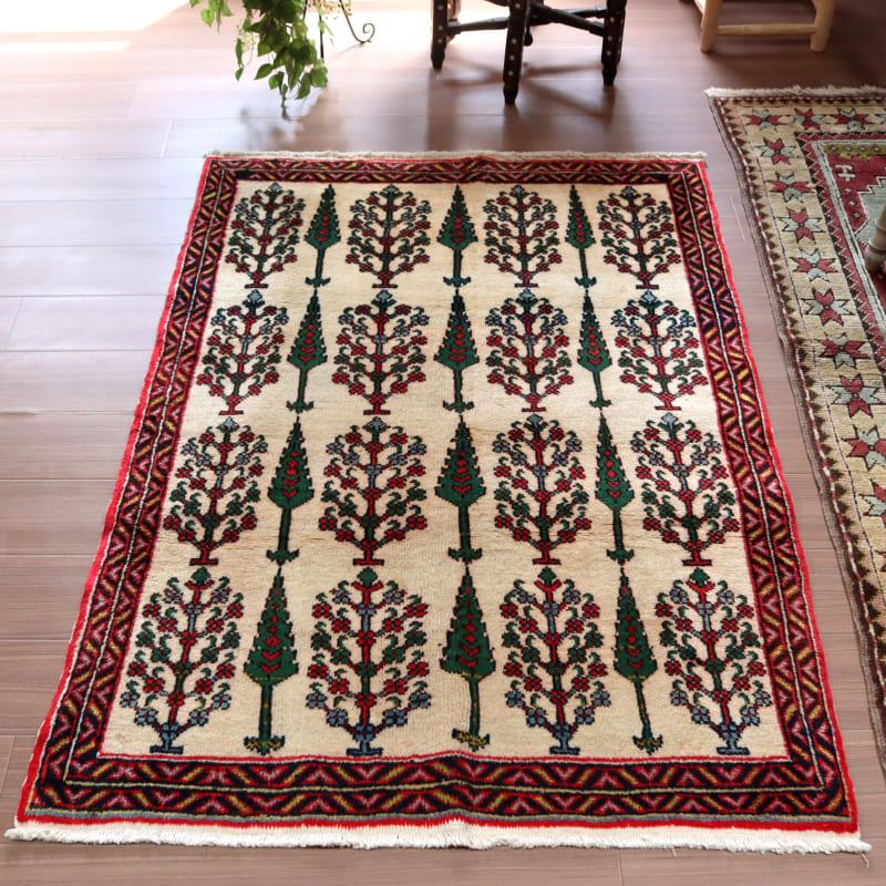 トライバルラグ 手織り絨毯 トルコ 149x108cm ニーデ 生命の木