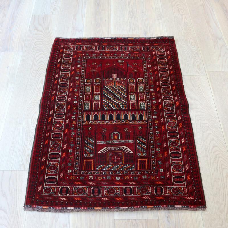 トライバルラグ 手織り絨毯 114x78cm トルクメン モスク 年号1483 | ブランド登録なし