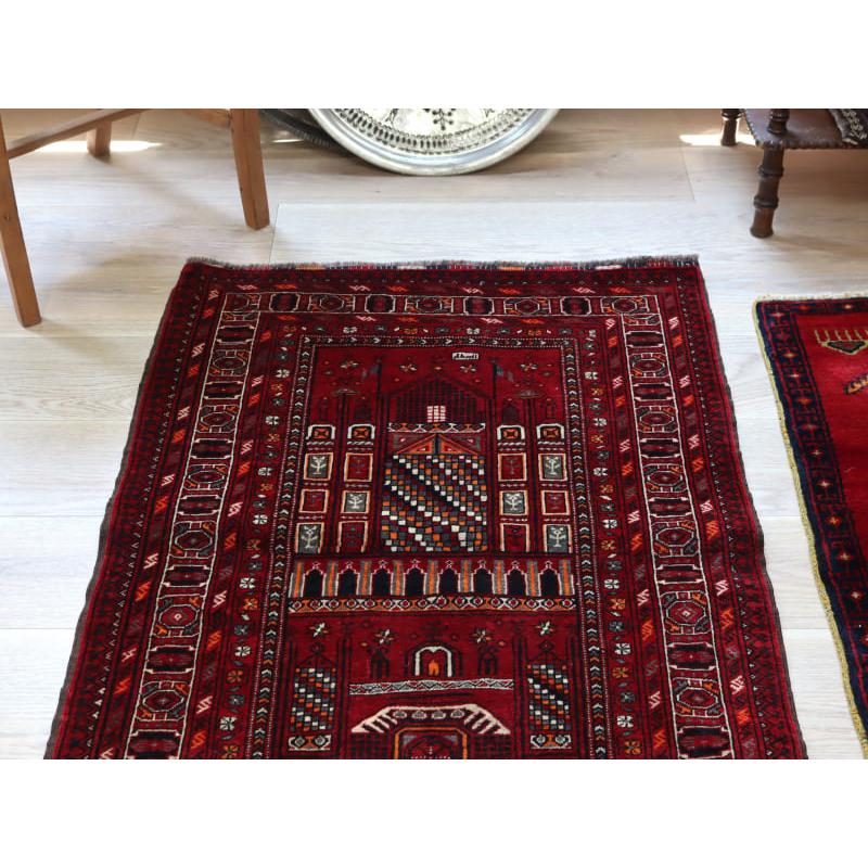 トライバルラグ 手織り絨毯 114x78cm トルクメン モスク 年号1483 | ブランド登録なし | 02