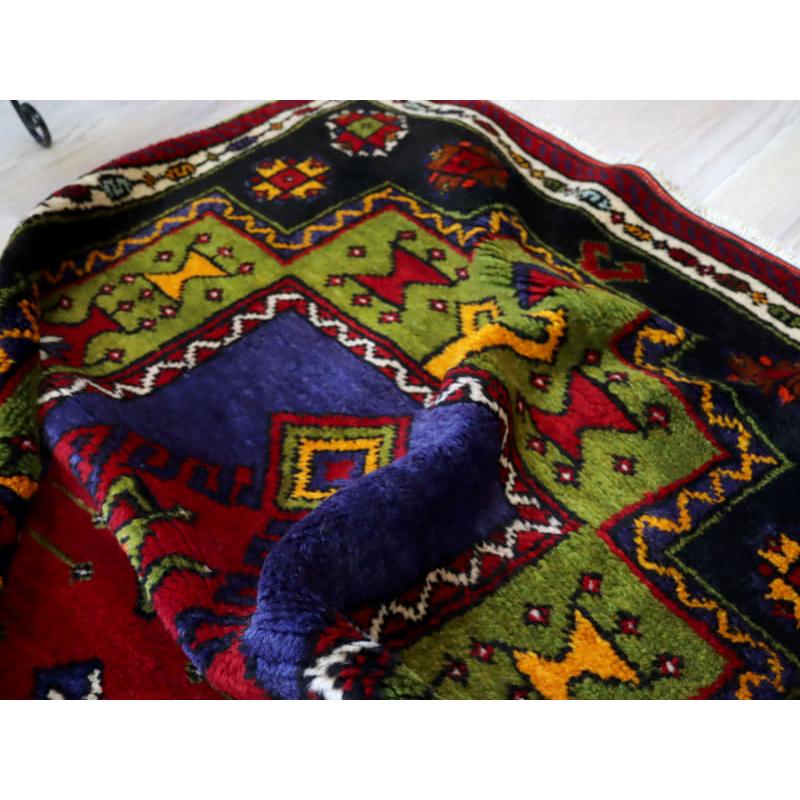 トライバルラグ 手織り絨毯 トルコ 111x85cm ウシュクラル　赤いミフラープ | ブランド登録なし | 07