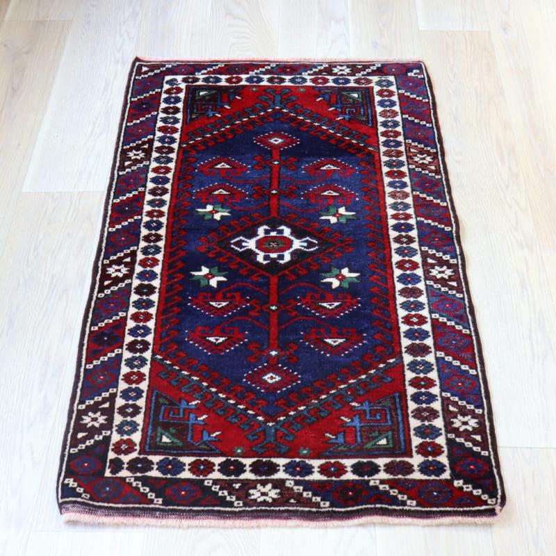 トライバルラグ 手織り絨毯 トルコ 123x74cm ドゥシュメアルトゥ　生命の樹　ネイビーブルー | ブランド登録なし