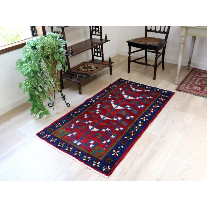 トライバルラグ 手織り絨毯 トルコ 132x75cm アフィヨン 生命の木 | ブランド登録なし | 01