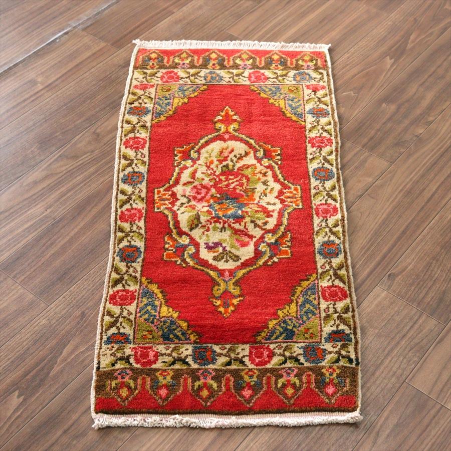 トルコ絨毯 ヤストゥク 105x49cm カッパドキア バラの花束 | 