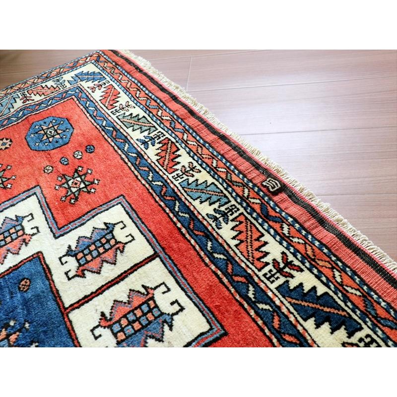 トルコ絨毯　手織り　ウール トルコ絨毯 手織り ウール チャナッカレ 182x133cm カザックデザイン