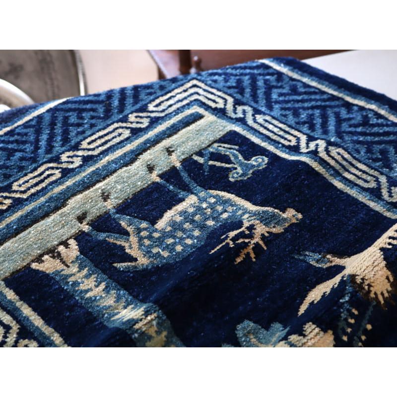 アンティークラグ 清王朝時代の中国絨毯 129x66cm 鶴 鹿 竹 | ブランド登録なし | 04