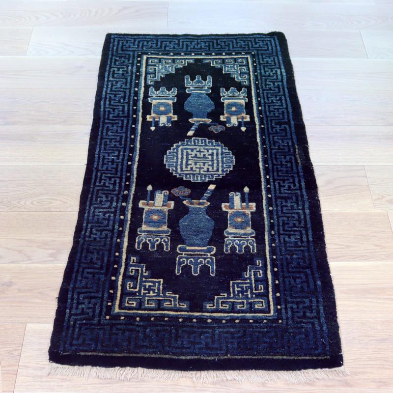 アンティークラグ 清王朝時代の中国絨毯 134x68cm 書道道具 | ブランド登録なし