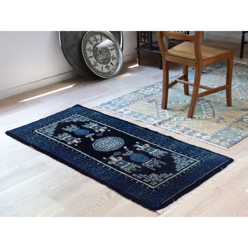 アンティークラグ 清王朝時代の中国絨毯 134x68cm 書道道具 | ブランド登録なし | 01