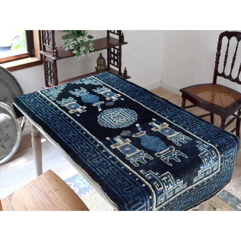 アンティークラグ 清王朝時代の中国絨毯 134x68cm 書道道具 | ブランド登録なし | 04