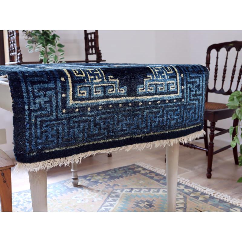 アンティークラグ 清王朝時代の中国絨毯 134x68cm 書道道具 | ブランド登録なし | 07