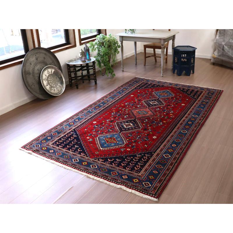 トライバルラグ 部族絨毯 イラン南部ヤラメ Yalameh 254x154cm レッド