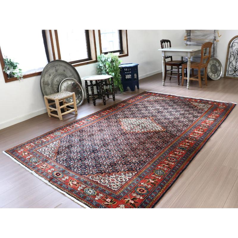 ペルシャ絨毯 アルデビル 267x163cm ヴィンテージラグ ヘラティ文様