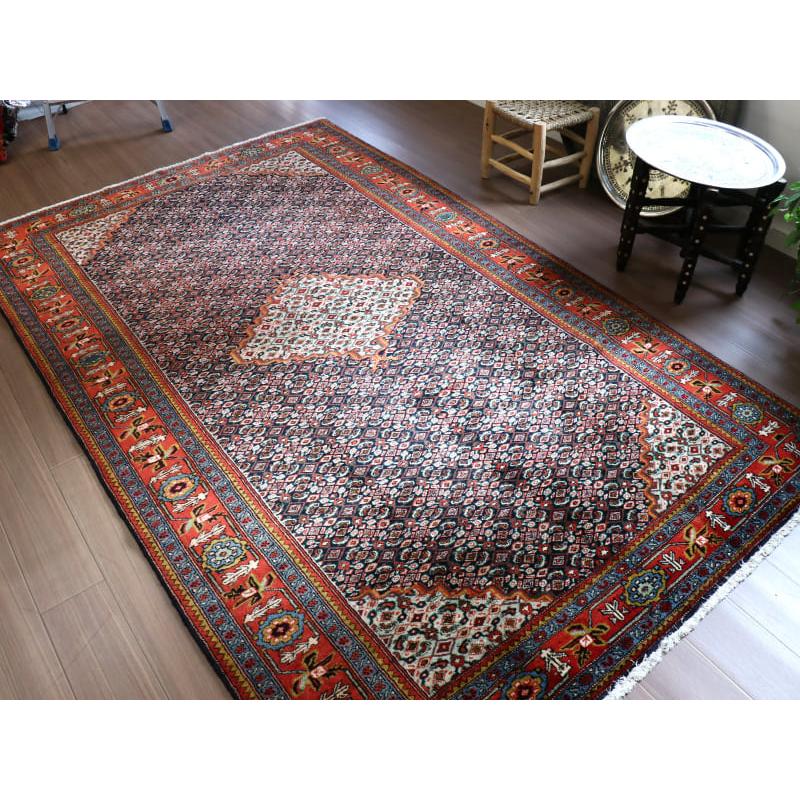 ペルシャ絨毯 アルデビル 267x163cm ヴィンテージラグ ヘラティ文様