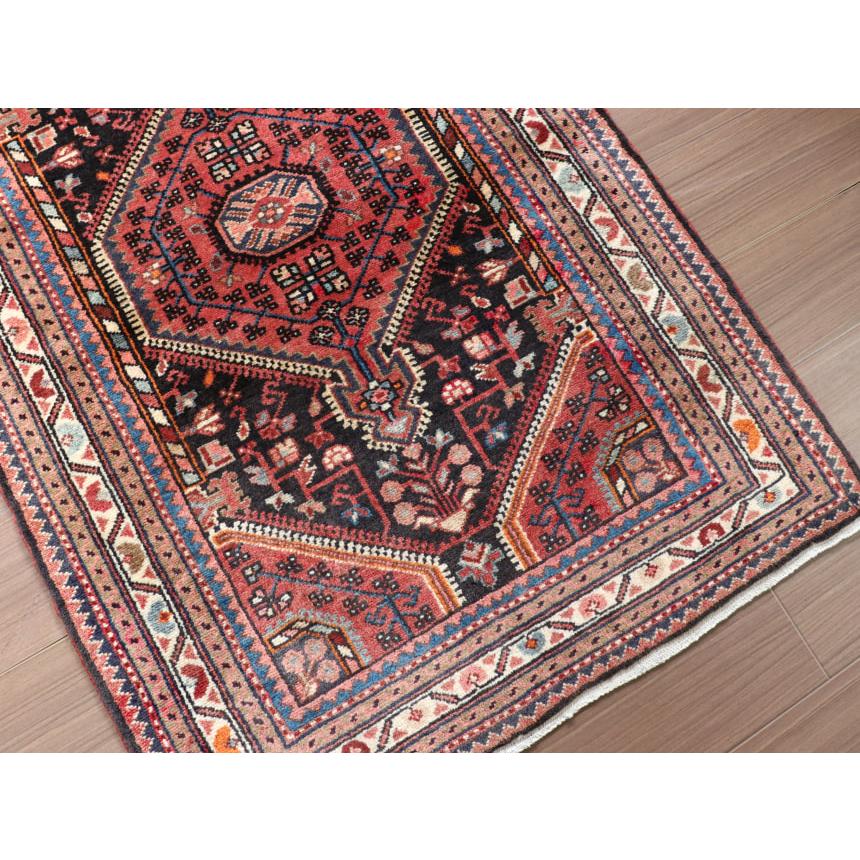 ペルシャ絨毯 トイセルカン 127x83cm ブラウン ブラック 六角