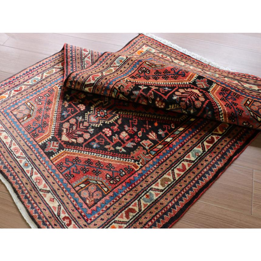 ペルシャ絨毯 トイセルカン 127x83cm ブラウン ブラック 六角