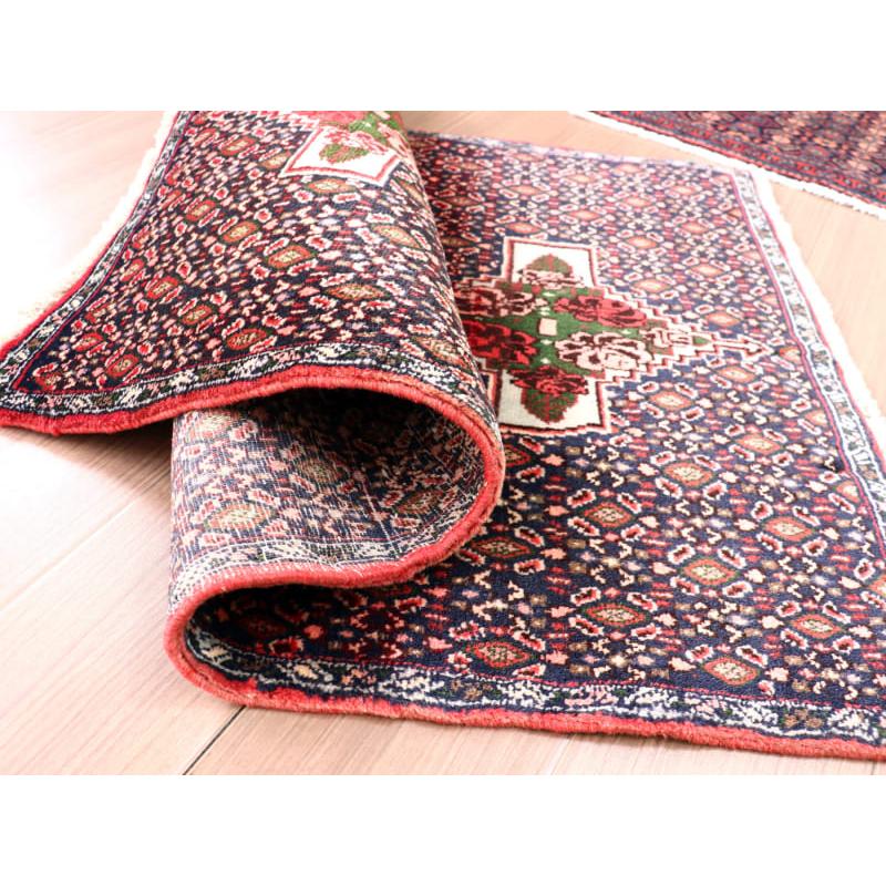 ペルシャ絨毯 サナンダージ 112x73cm セネ バラの花のメダリオン |  | 09