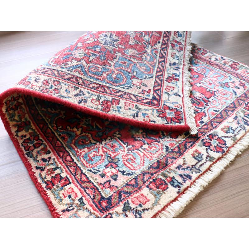 部族絨毯　トライバルラグ 87x62cm 花のメダリオン　ハマダン |  | 04