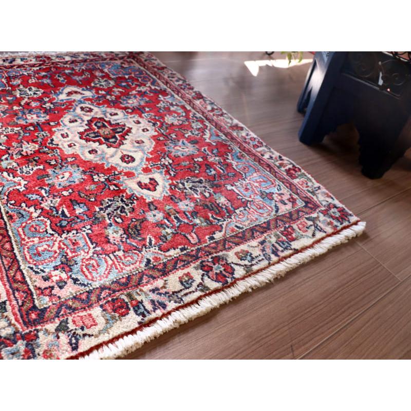 部族絨毯　トライバルラグ 87x62cm 花のメダリオン　ハマダン |  | 05