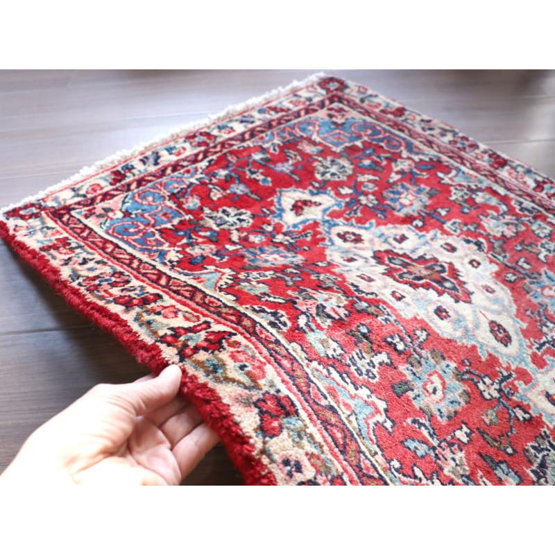 部族絨毯　トライバルラグ 87x62cm 花のメダリオン　ハマダン |  | 06