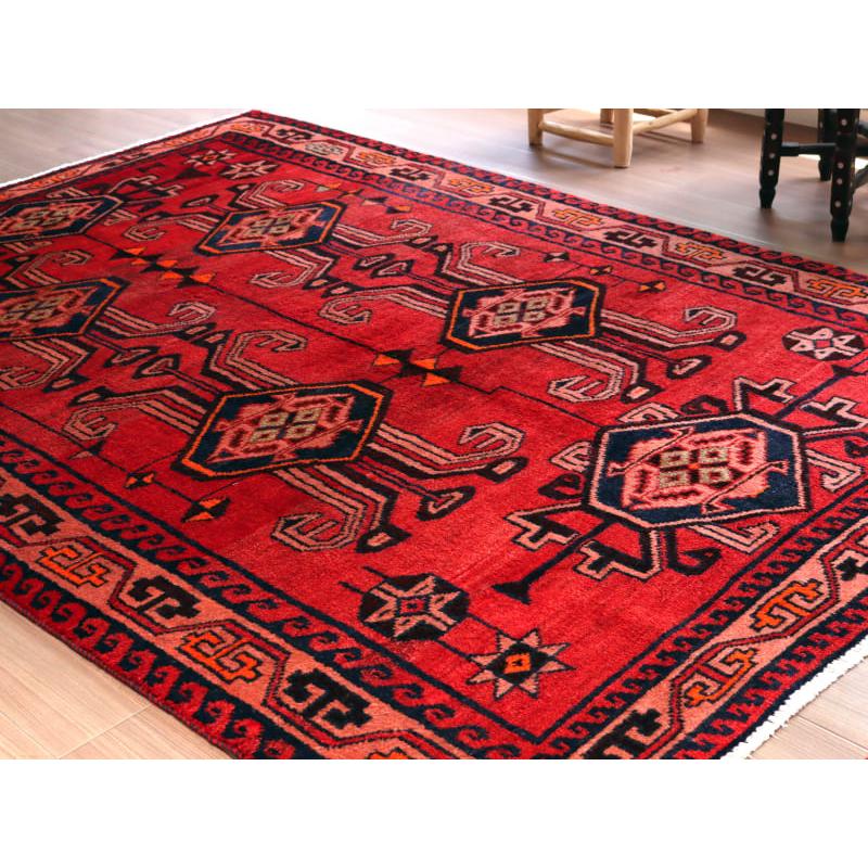 手織りラグ ロリ族 240x165cm 角のあるメダリオン レッド | ブランド登録なし | 06