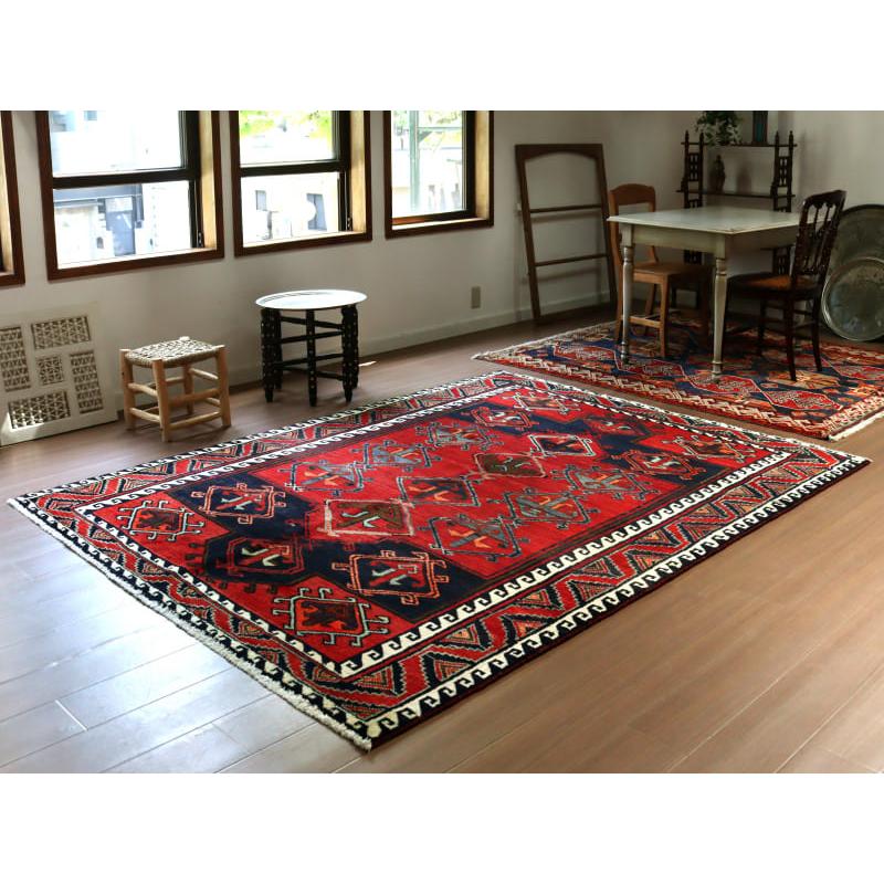 トライバルラグ ロリ族 238x180cm レッド ネイビー | ブランド登録なし | 01