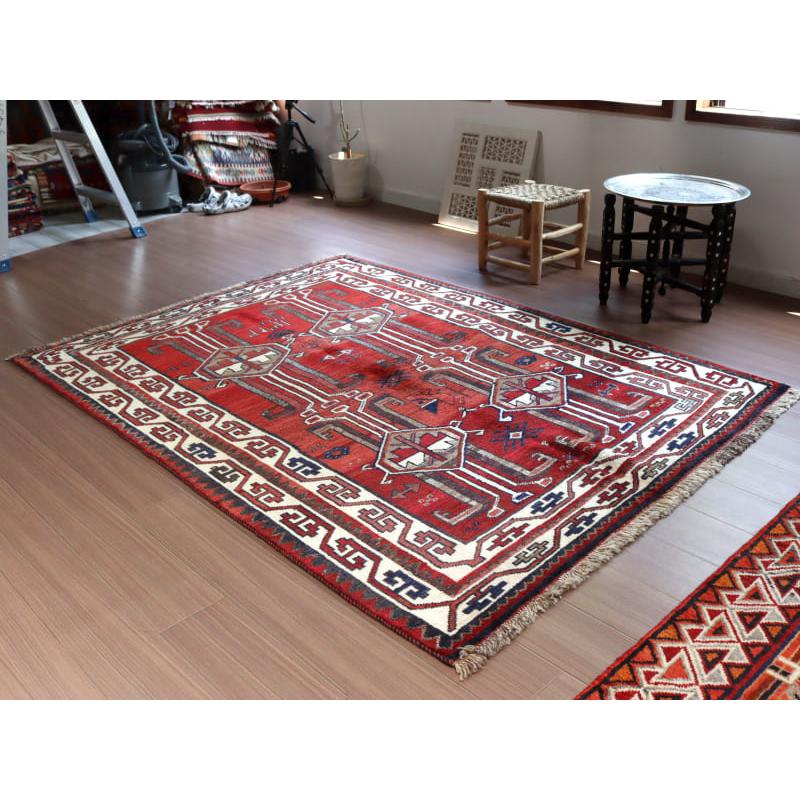 ロリ 手織り絨毯 195x145cm 角のあるメダリオン_8